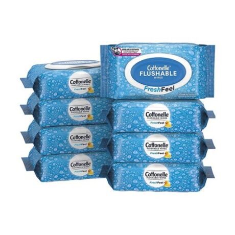 【2024 Flash Sale + Free Shipping】Cottonelle FreshFeel Flushable Adult Wet Wipes. 8 Flip-Top Packs(336 Total Wipes)-toilet paper