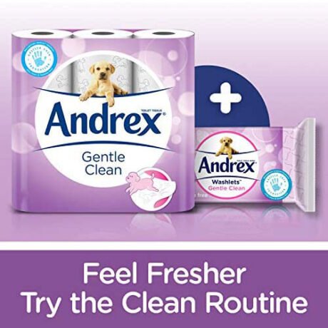 【2024 Limited Time Deals + Free Shipping】Andrex 9 Toilet Roll Pack Gentle Clean Toilet Rolls - toilet paper